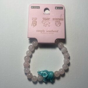 Simply Southern Pink Bracelet with Blue Elephant Charm